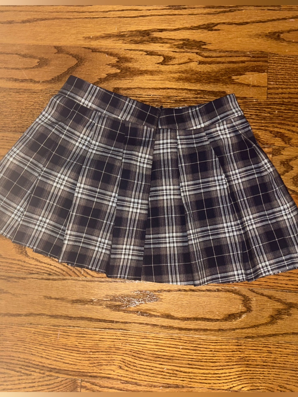 Garage Navy and White Plaid Skirt